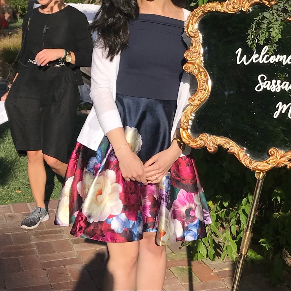 Ted Baker off shoulder skater dress with pockets